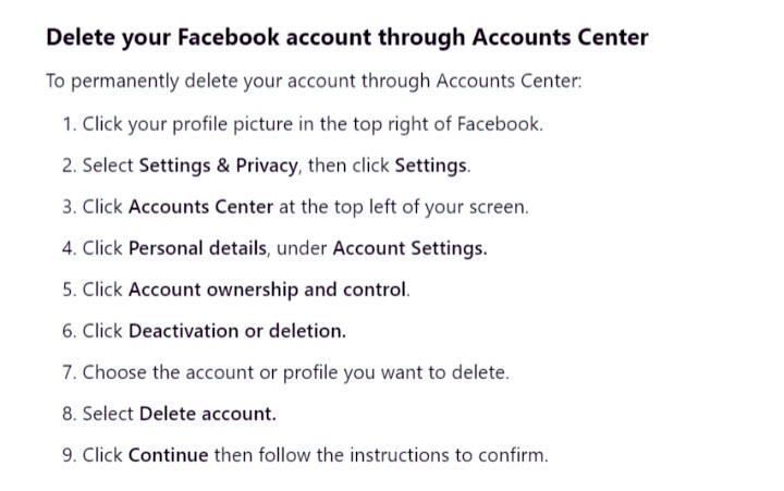 Accessing Facebook Account Settings